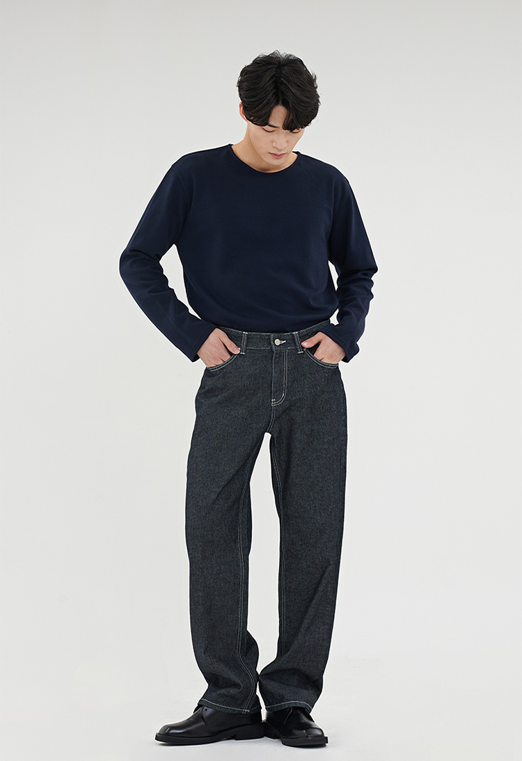 PART 001 essential long sleeve tee (navy)