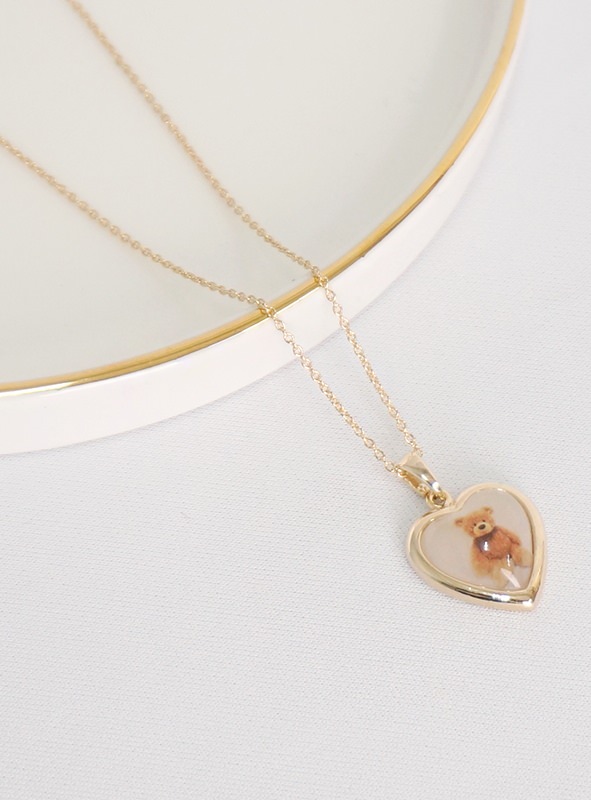 Teddy Bear Heart Necklace