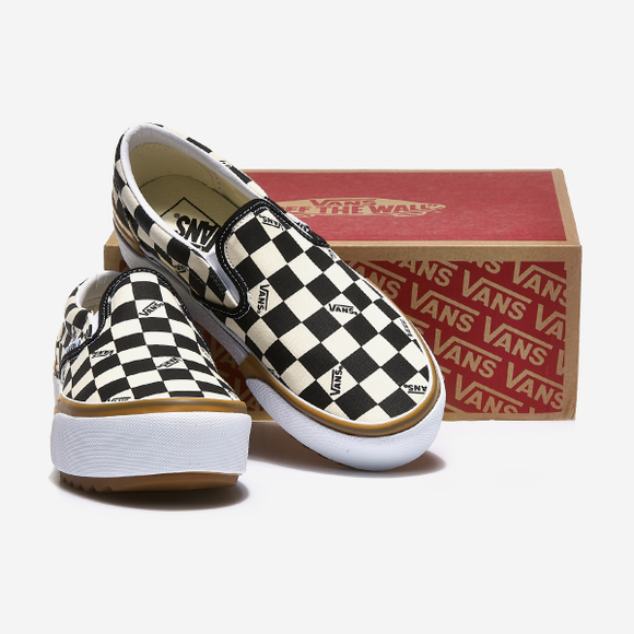 stacked slip on vans