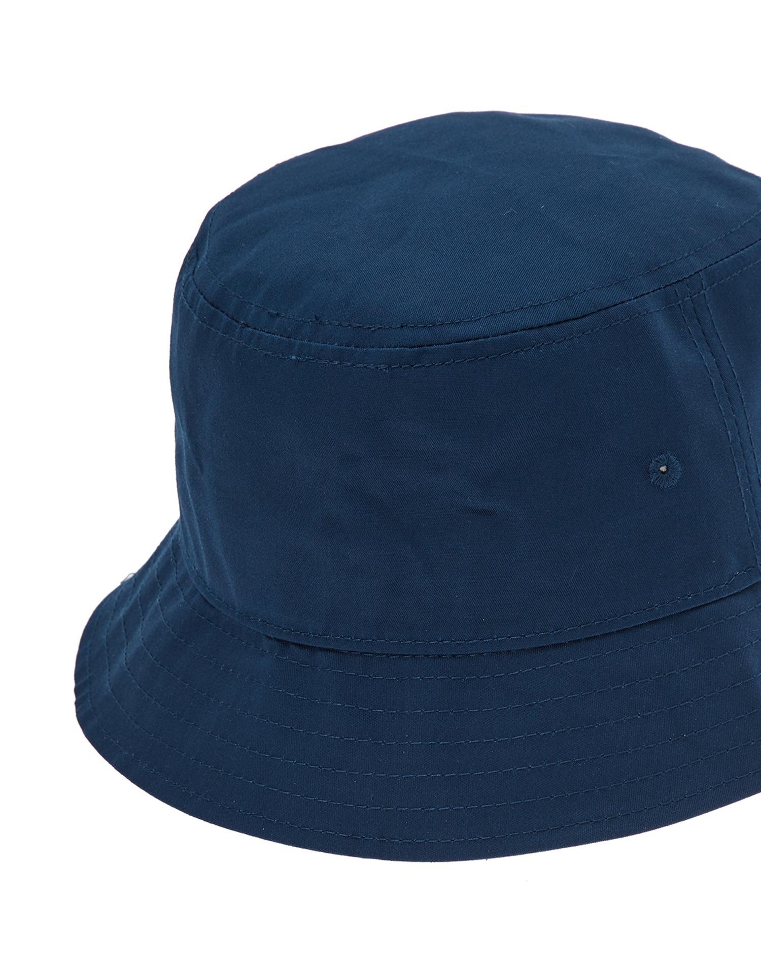 EU] Black Logo Cotton Bucket Hat - Navy