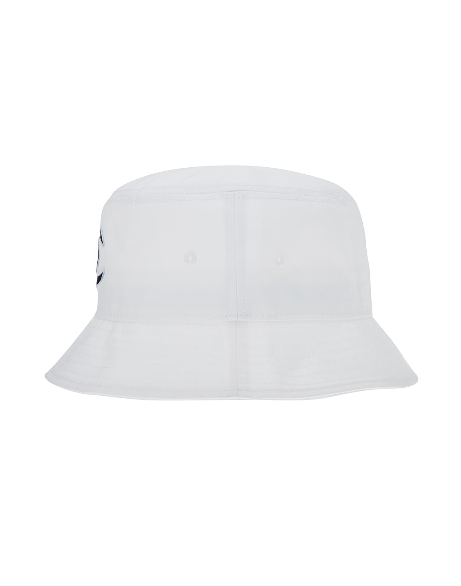 EU] Black Logo Cotton Bucket Hat - White
