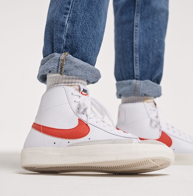 nike blazer white bright crimson