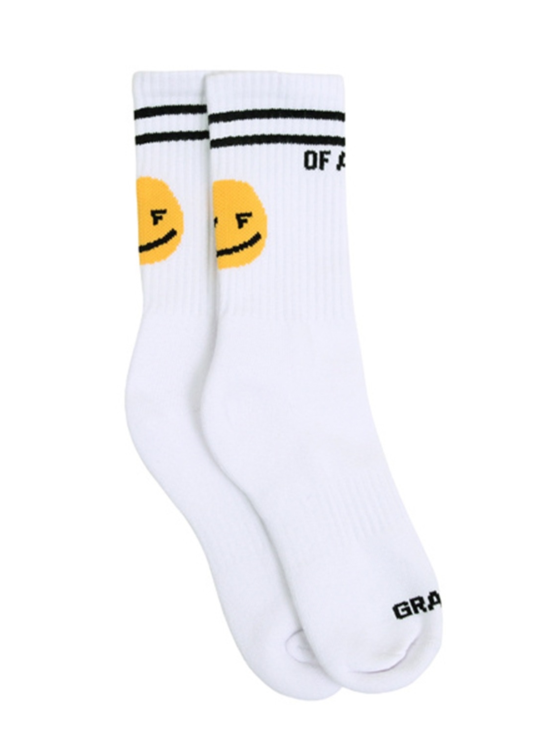 [UNISEX] Dot Smile Logo Socks 1 Pack_White