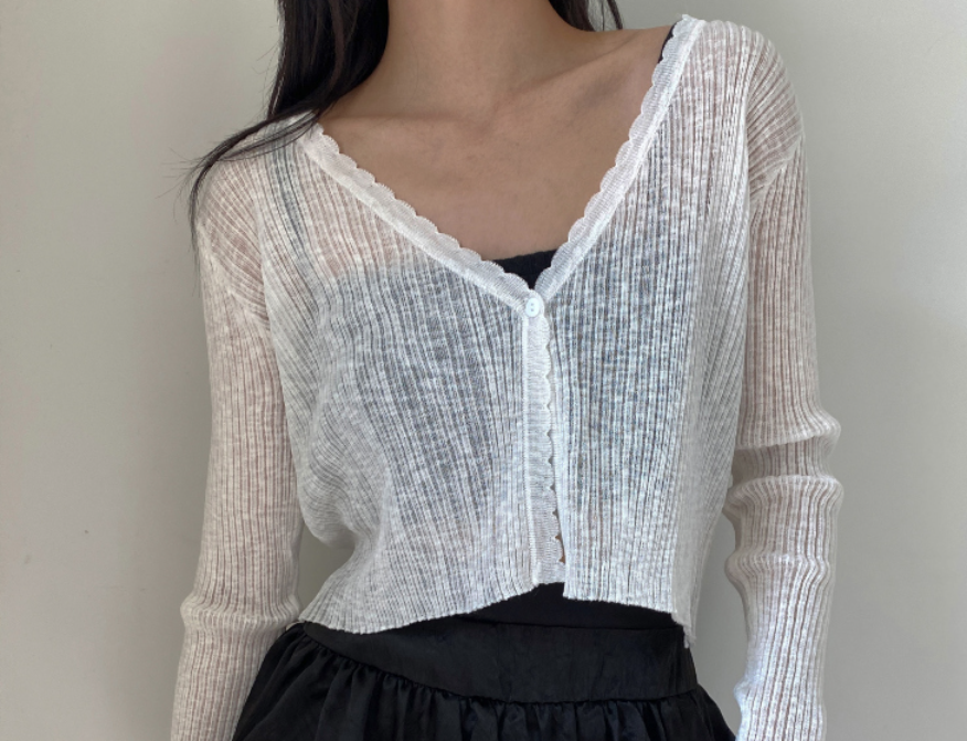 m.threetimes.kr. threetimes Wave knit cardigan