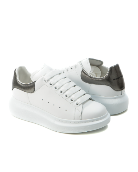 Alexander McQueen 21FW Women Oversole Sneakers Metallic Silver Tab 553770  WHFBU 9042