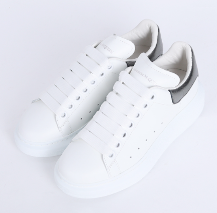 Alexander McQueen 21FW Women Oversole Sneakers Metallic Silver Tab 553770  WHFBU 9042