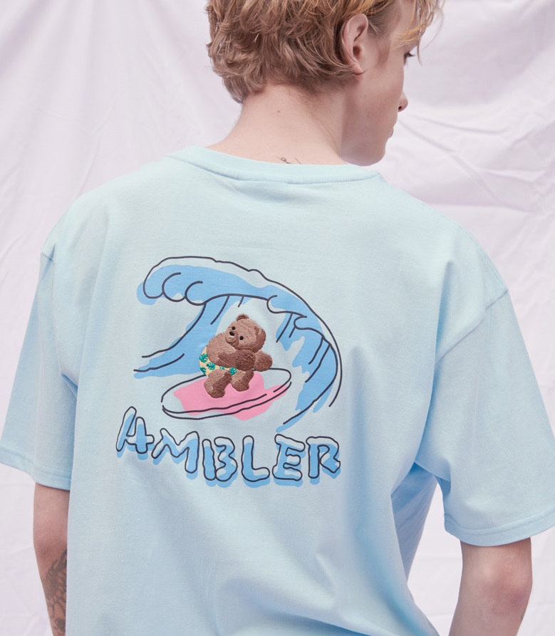 Surfing Bear T-shirt AS916 (Black)