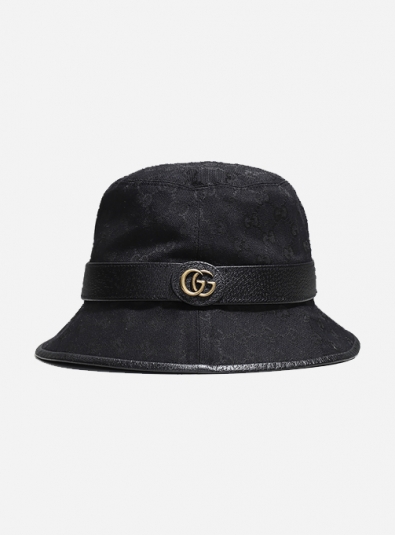 GG Canvas Bucket Hat with Double G Logo 
