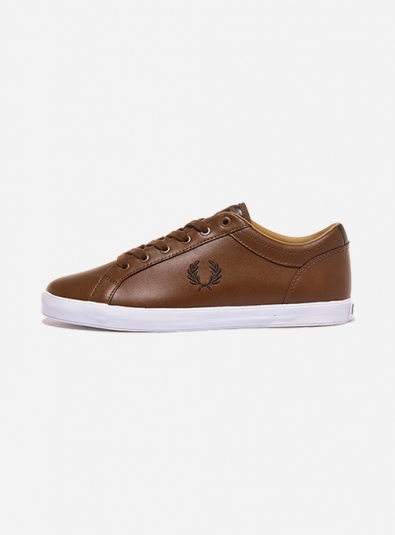 fred perry brown leather
