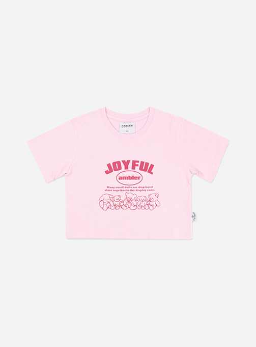 Joyful Crop Short Sleeve T-shirt ACR301 (Pink)
