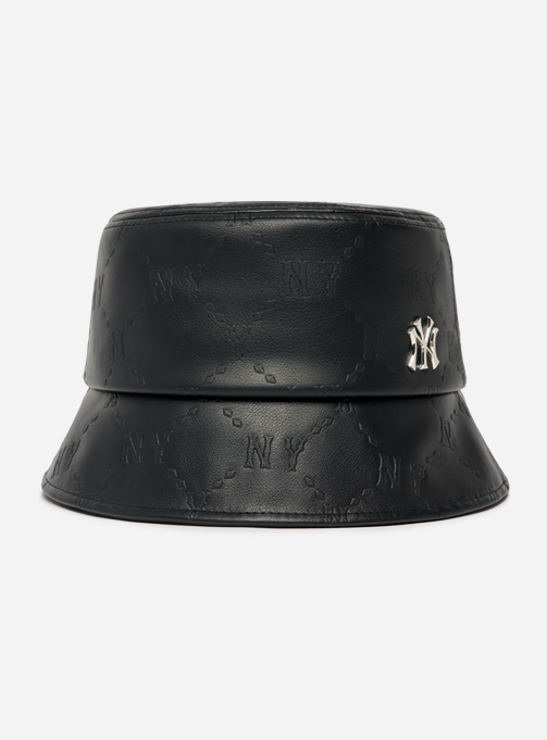 Diamond Monogram Embo Leather Bucket Hat New York Yankees (3AHTM1226-50BKS)