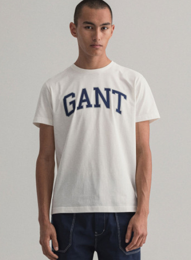 Gantt Men's Arch Logo T-shirt DI32110090 WHITE