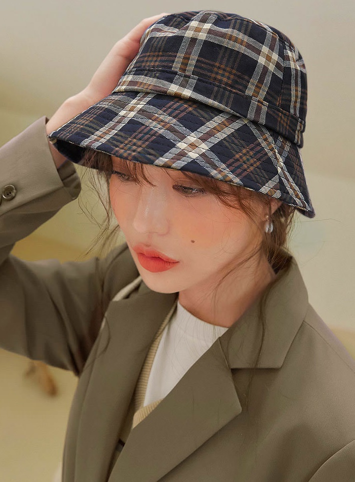 vintage check bucket hat