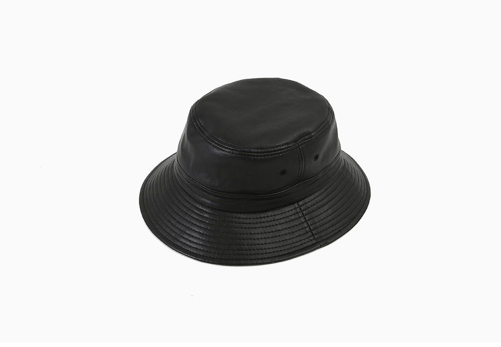 Black Leather Bucket hat