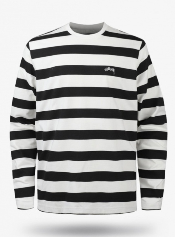 19FW Printed Striped LS Cres (1140161 