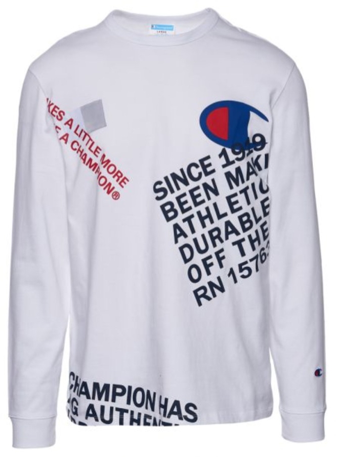 Champion Heritage Behind The Label L/S T-Shirt - White ...