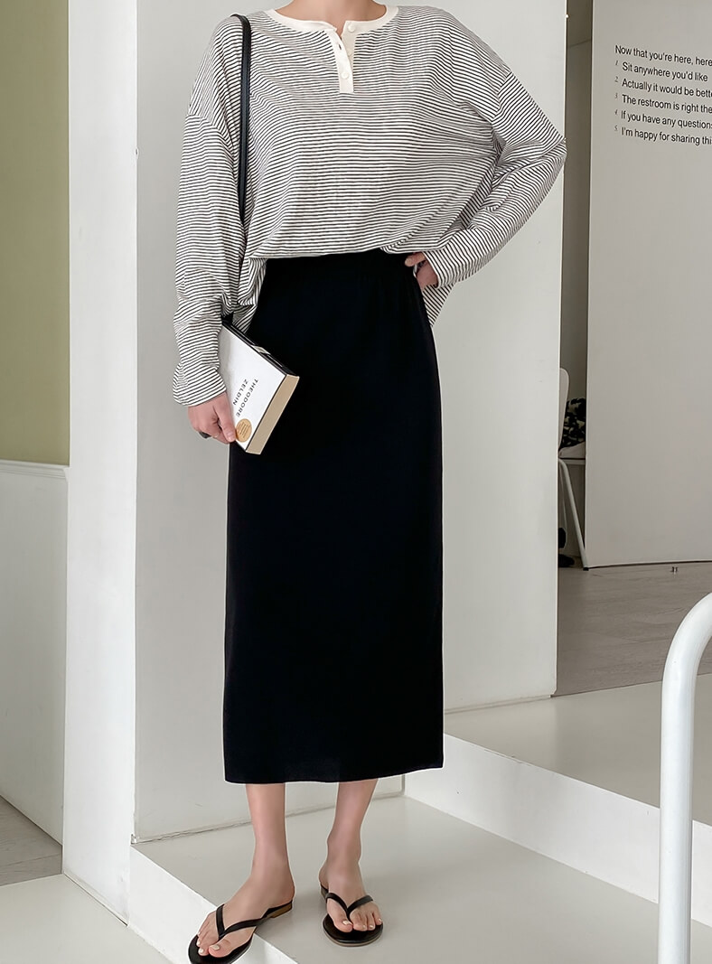 Basic Banding Long Skirt