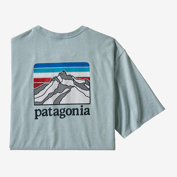 Patagonia Line Logo Ridge Pocket Responsibili Tee Big Sky Blue