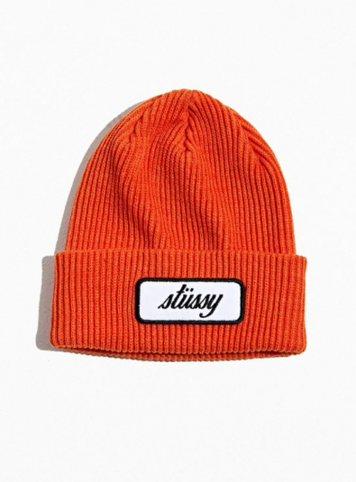 STUSSY 19FW PATCH CUFF BEANIE ORANGE