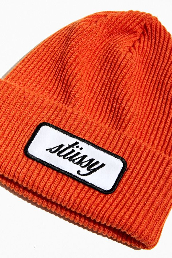 STUSSY 19FW PATCH CUFF BEANIE ORANGE