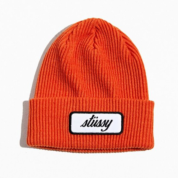 STUSSY 19FW PATCH CUFF BEANIE ORANGE