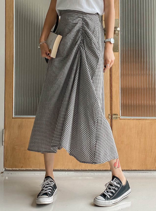 gingham skirt long