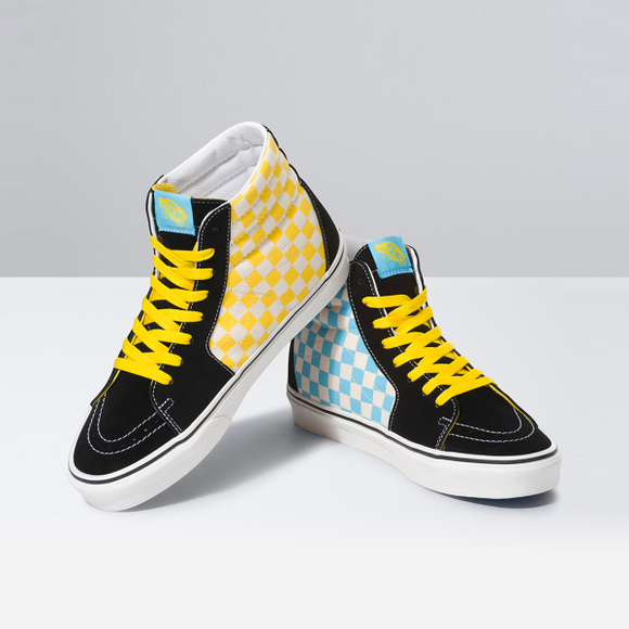 blue high top vans shoes