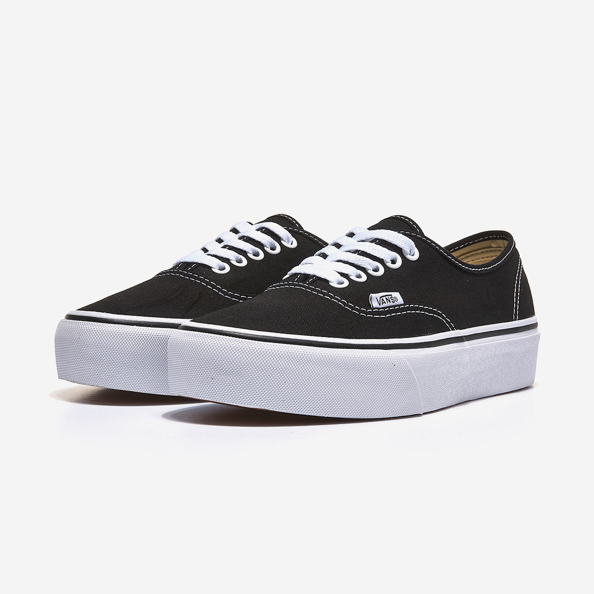 vans authentic platform black white